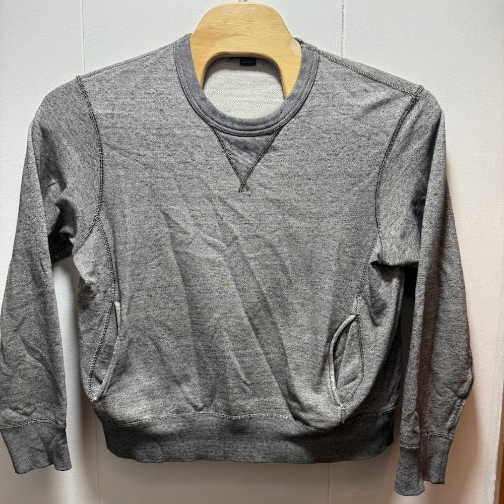 Polo Ralph Lauren Mens Gray Crewneck Sweatshirt Medium Cotton Side Pockets